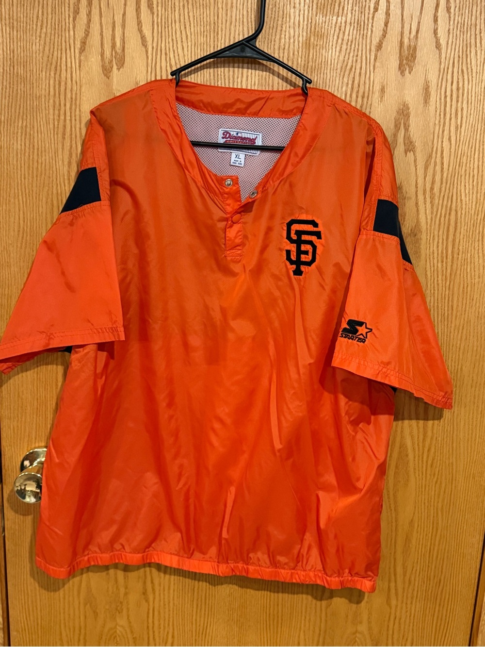 STARTER San Francisco Giants Short-Sleeve Pullover jacket with Black Accents XL